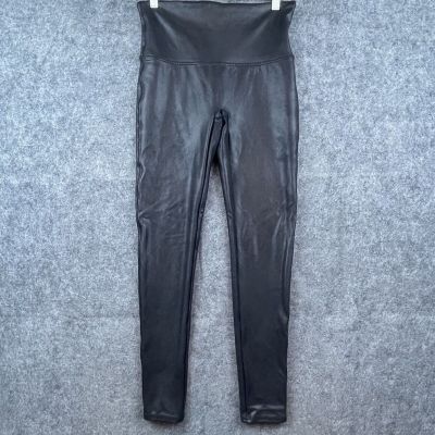 Spanx Faux Leather Leggings Womens Large Shiny Stretch Pants Party