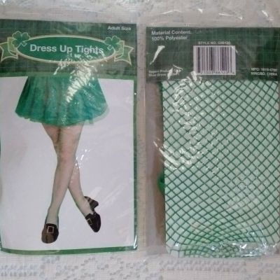 Dress Up Tights Fishnet Women's Adult Green Pantyhose Holiday Mermaid St.Patrick