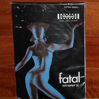 NWT Women's Wolford Fatal Semi-Opaque 50 Tights Color Black Size XS Style 10788