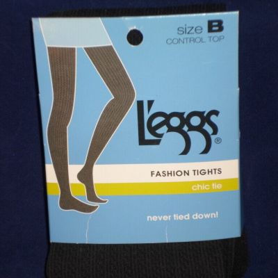 L'eggs Fashion Tights Size (B) Black Chic Tie                                A20