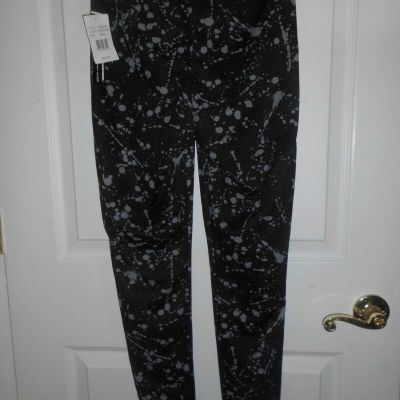 JOE B BLACK/GREY SPLATTER HIGH WAIST STRETCH LEGGING JEGGING SKINNY PANTS SMALL