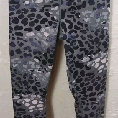 Playground Leggings Womens Small Cheetah Print Gray Mid Rise Workout Athletic