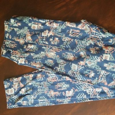 LuLaRoe Leggings OS, Teal/Peach/White Geometric Dots, NWT