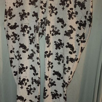 New Disney Mickey Mouse Leggings Women Plus Size 2X Gray/Black