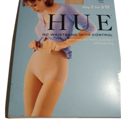 Pantyhose Size 1 Cream Style 5973 Sleek Control no waistband silky sheer HUE*