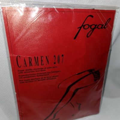 NEW VTG Fogal Thigh High Sexy Lace Carmen 207 Pantyhose Stocking 210 Black Nylon