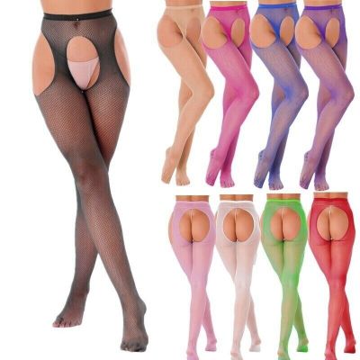 US Womens Pantyhose Glossy Stockings Crotchless Underwear Thigh Tights Cheeky