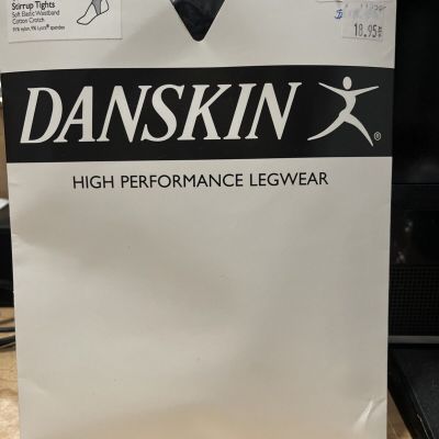 Danskin Women's Dance UltraShimmery Stirrup Tights Size A Black #2331