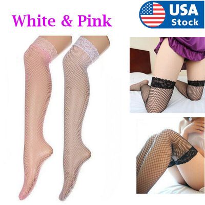 2 Pairs Women's Lace Top Thigh High Sheer Fishnet Stockings Sexy Pantyhose