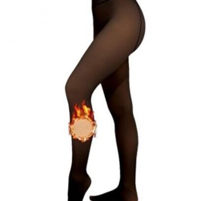 womens Fleece Lined Tights SheerTights Small-Medium Black