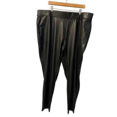 Ashley Stewart Women's Plus Size 26 Black Faux Leather Leggings