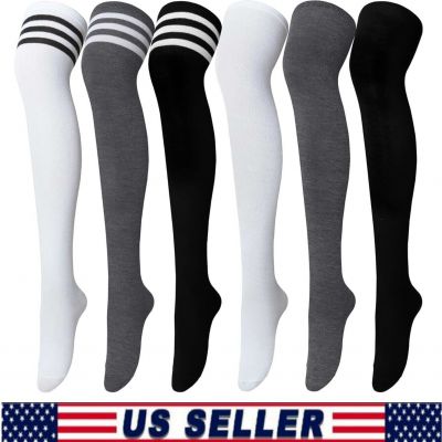 Women's Thigh Socks Warm Over the Knee Socks Extra Long Striped Boot Socks USA