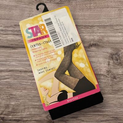 Spanx Star Power Center Stage Black Nouveau Patterned Shaping Tights Size A New