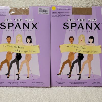 Spanx All The Way Tummy To Toes Super Control Nude Size C 009 NEW Lot of 2