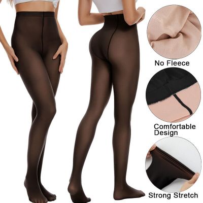 Winter Women Fleece Lined Tights Translucent Warm Pantyhose Thermal Stockings US