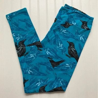 ?????????? NWT LuLaRoe TC leggings Halloween blue ravens tall curvy rare unicorn HTF