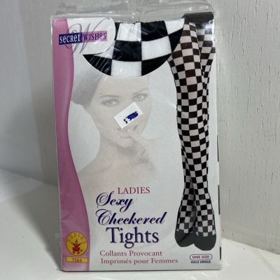 Secret Wishes Checkered Tights Nylons One Size Halloween Pantyhose Harlequin