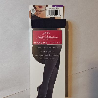 New Hanes Silk Reflection Opaque Tights 00n44 Size AB Navy Blue Control Top Soft