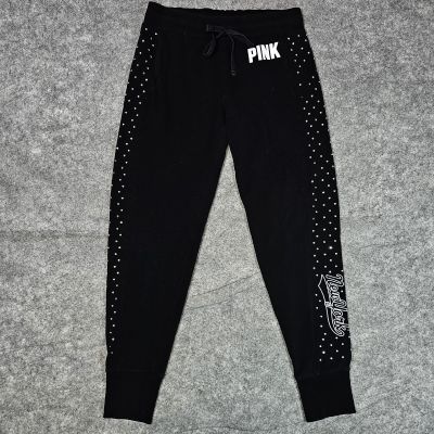 PINK Victoria's Secret Black Rhinestones New York Bling Yoga Leggings Sweats XS