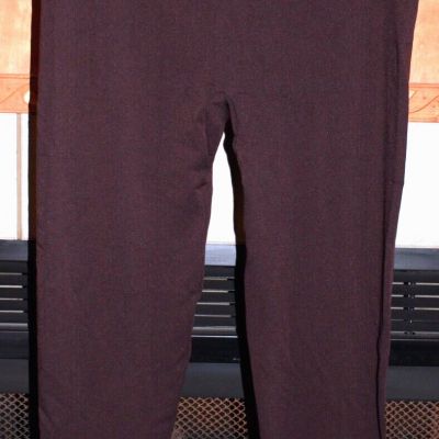 Plus Size NWT Women's White Mark Brown Polyester/Spandex Stretch Capri Leggings