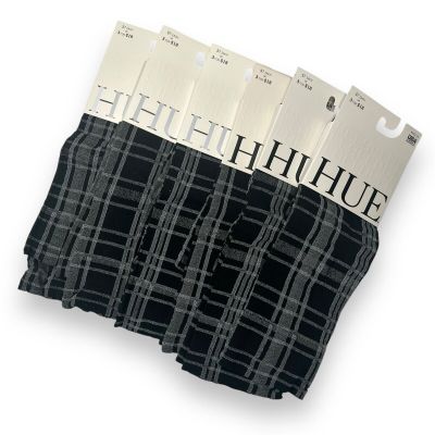 Hue Black One Size Fits Most Plaid Knee Hi Sock 6 Pairs