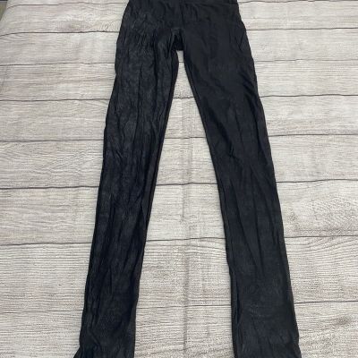 Kardashian Collection Womens Size XS Leggings Black Shiny Stretch