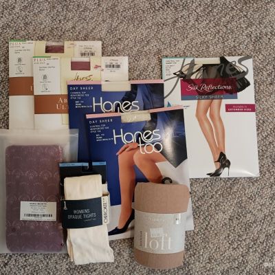 Ladies Tights, Pantyhose, Stockings Lot of 8  NEW in packages