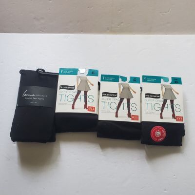 New No Nonsense Super Opaque Tights Lot Of 4