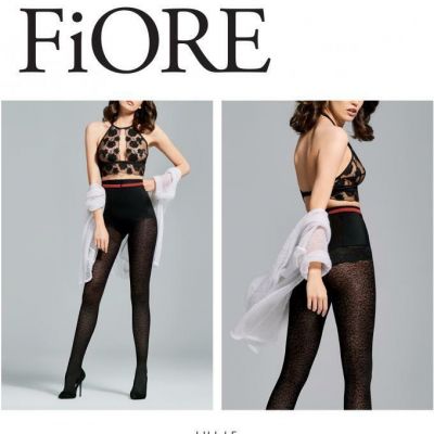 FIORE JULIE 3D PATTERNED TIGHTS PANTYHOSE COLOR BLACK 3 SIZES