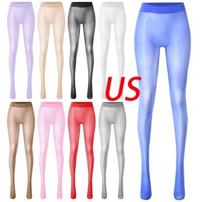 US Womens Pantyhose High Waist Shiny Sheer Seamless Stockings Lingerie Tights