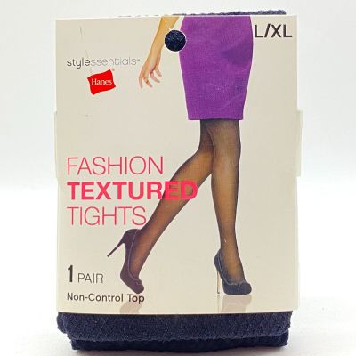 Hanes Stylessentials Fashion Textured Tights Black L/XL