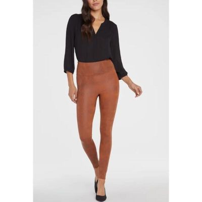 NYDJ Sculpt-Her Faux Leather Leggings in Walnut Women's S