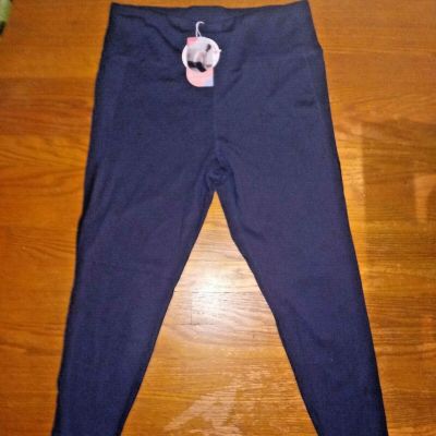 AS ROSE RICH Workout Leggings for Women with 2 Side Pockets High Waisted Navy XL