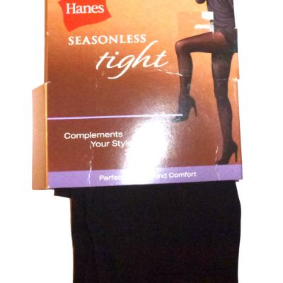 Hanes seasonless tights black control top #54288 jet black sz M