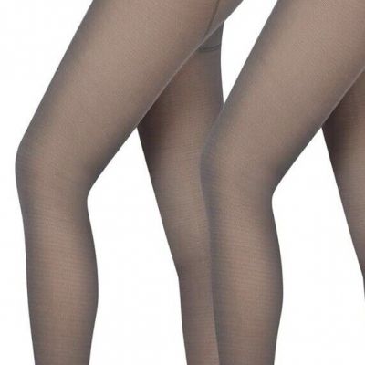 Women Thermal Lined Translucent Pantyhose Winter Warm Fleece Tights, Gray, 300g