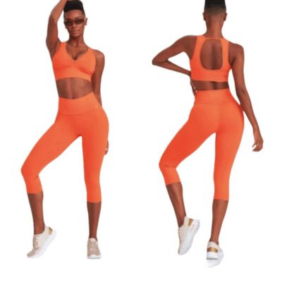 CAJUBRASIL cajubrasil High Waist Workout Leggings in Tangerine. Size M