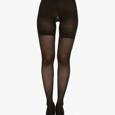 ASSETS by SPANX  Shaping Tights in Textured Wish Bone Black Size 5