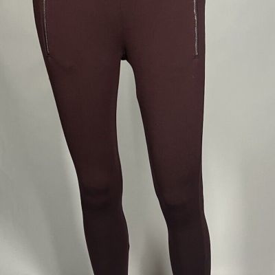 Ann Taylor Petite Women’s Maroon Leggings Sz:XXSP w Zippers