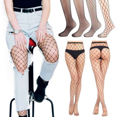 Women High Waist Pantyhose Fishnet Stocking Mesh Tights Thigh High Socks US