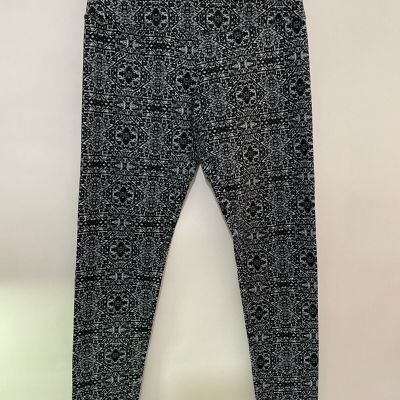 Suave Sz S  Black & Gray Print Revolutionary Tummy Control Leggings - Exc!