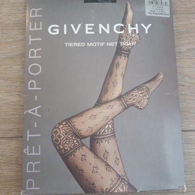 Givenchy Pret-A-Porter Hosiery Tiered Black Net Lace Jet Black size C/D New