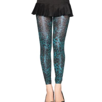 Spandex Shimmer Leopard Print Footless Tights