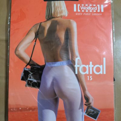 Wolford Helmut Newton Fatal 15 #18076 Black Medium Stockings Hose Tights VTG NIP