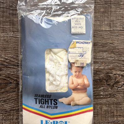 Le-Roi Tights Vintage Unopened Deadstock Tights Seamless Flat Knit White 6-12mo