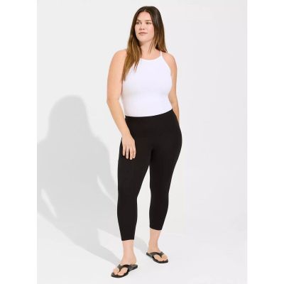 TORRID Cotton Leggings Mid Rise Slimming Stretch Yoga Workout Black Plus Size 4X