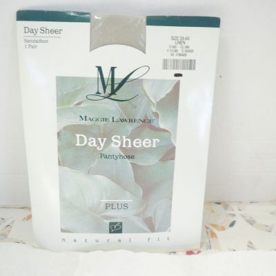 Maggie Lawerence Day Sheer Sandal Foot Stockings Linen 3X-4X Dress Barn