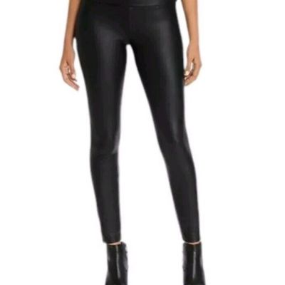 Spanx Sara Blakely Faux Leather Pants Leggings Women's Black Medium EUC