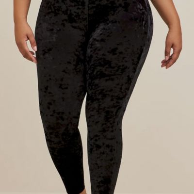 Torrid Premium Black Crushed Velvet Leggings Plus Size 3X