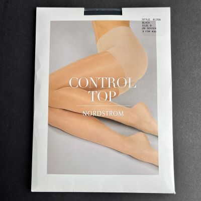 NEW Nordstrom Control Top Pantyhose Women's Size B, Black 8135B