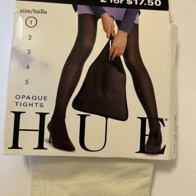 NEW HUE Non-Control Top Opaque Tights     Size 1# Tall  40 Denier   Cream /Ivory